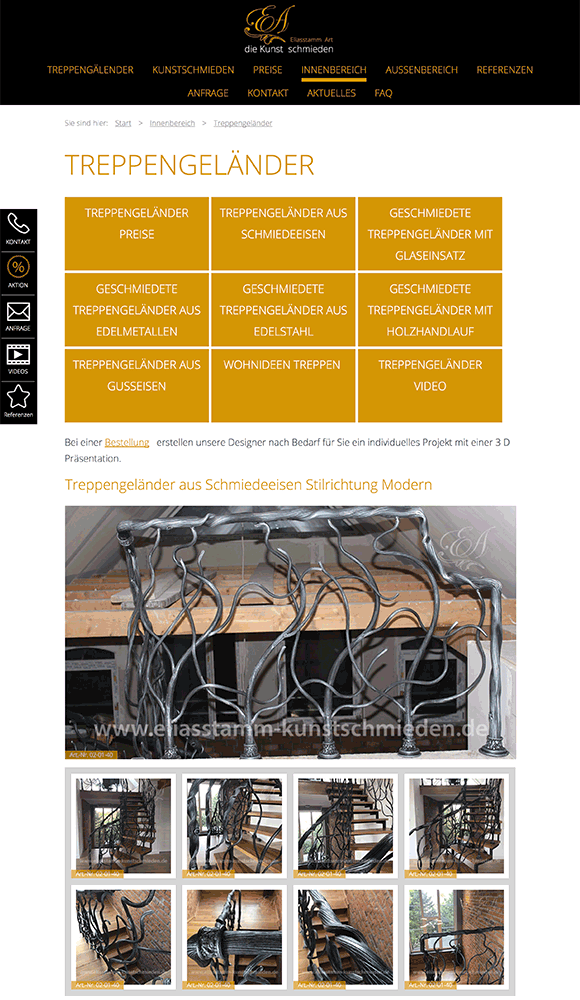 eliasstamm-kunstschmieden.de - Поисковая оптимизация + Контекстная реклама